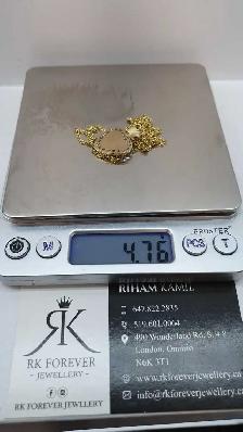 10k yellow gold chain & pendant # 391_R - Photo 6