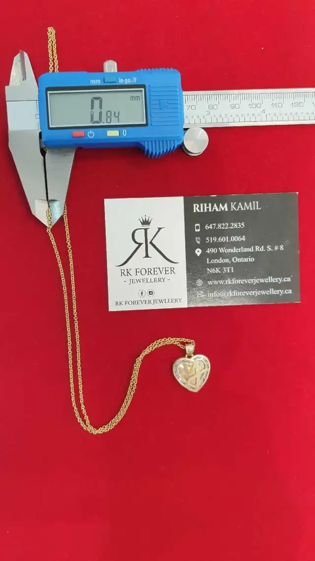 10k yellow gold chain & pendant # 391_R - Photo 8