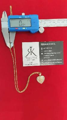 10k yellow gold chain & pendant # 391_R - Photo 8