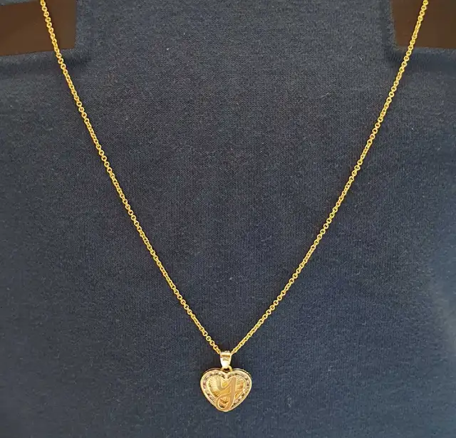 10k yellow gold chain & pendant # 391_R - Photo 9