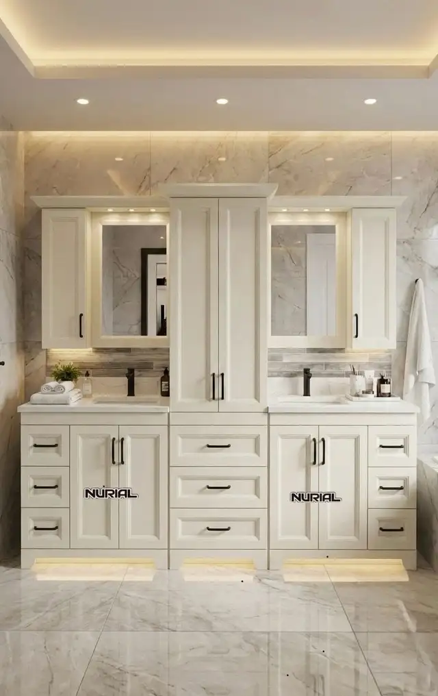 bathroom vanities solid wood kitchen cabinets LED mirrors - Photo 9