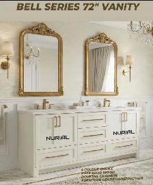 LED mirror’s vinyl floorings solid wood cabinets