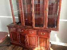 Dining room set.   Table, 8 chairs, low boy & hutch