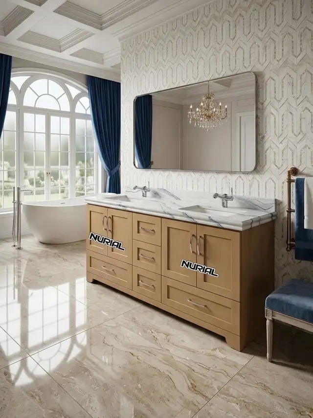 Shower fixtures LED mirrors solid wood cabinets - Photo 2