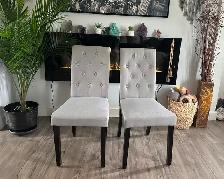 PAIR OF GREY DINING CHAIRS ($50 for the pair)