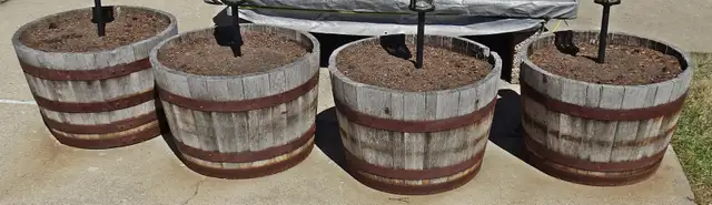 WHISKEY BARREL PLANTERS FOR SALE