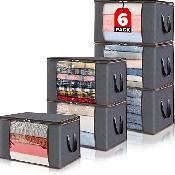 (New)6 Pack Foldable Fabric Closet Storage Containers and Organi