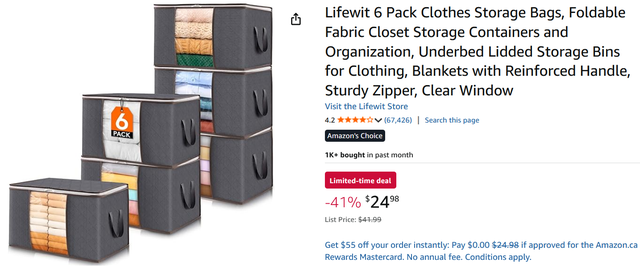 (New)6 Pack Foldable Fabric Closet Storage Containers and Organi - Photo 2
