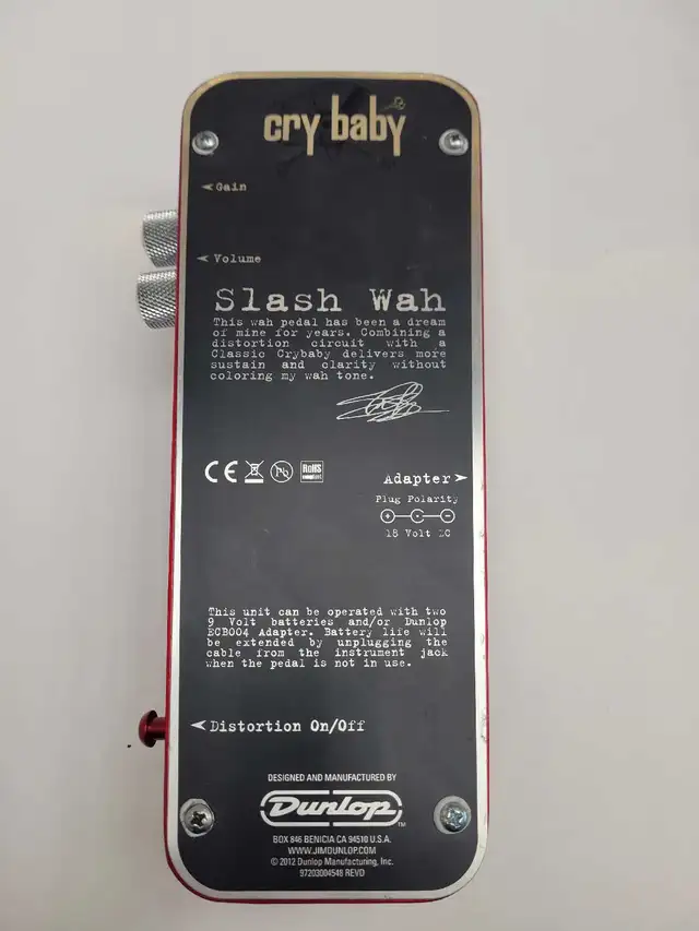 Crybaby Slash Wah Guitar Pedal - Photo 6