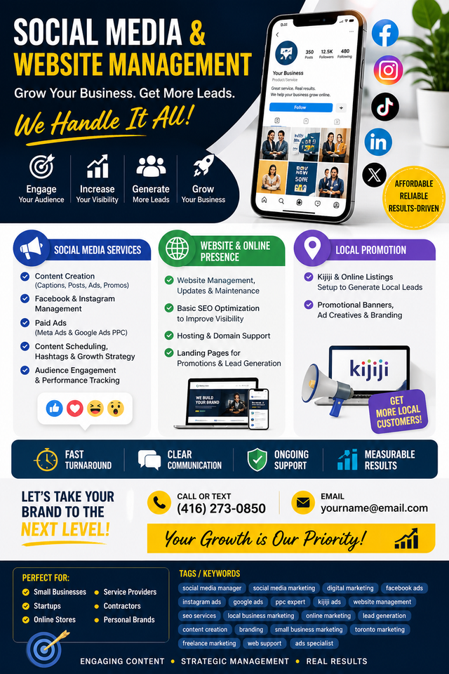 Social Media & Website Management – Grow Your Business Online!