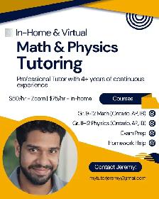 Experienced Math & Physics Tutor – Grades 9-12, IB & AP – GTA