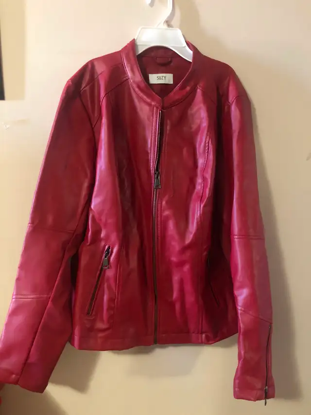 Suzy Sheer Faux Leather Jacket for sale XL… - Photo 2