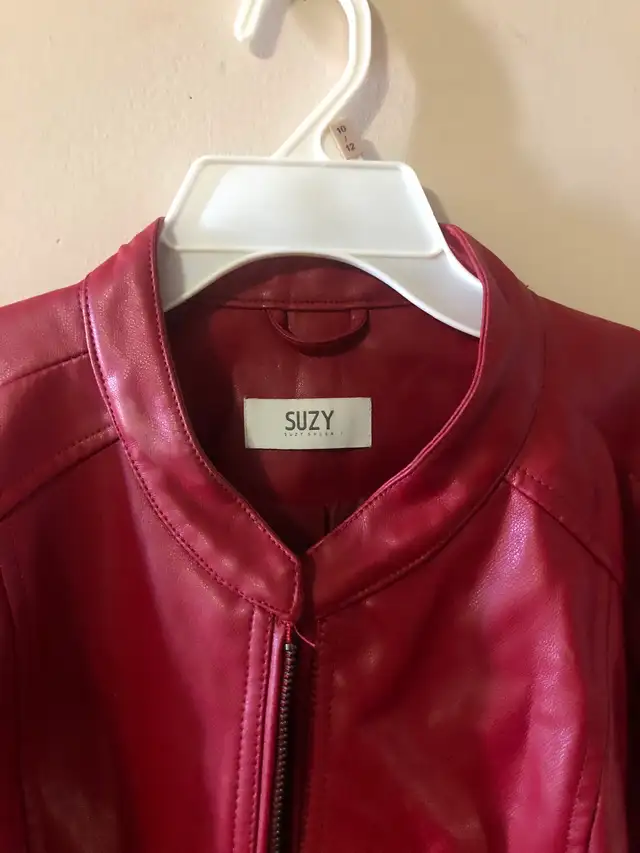 Suzy Sheer Faux Leather Jacket for sale XL… - Photo 3