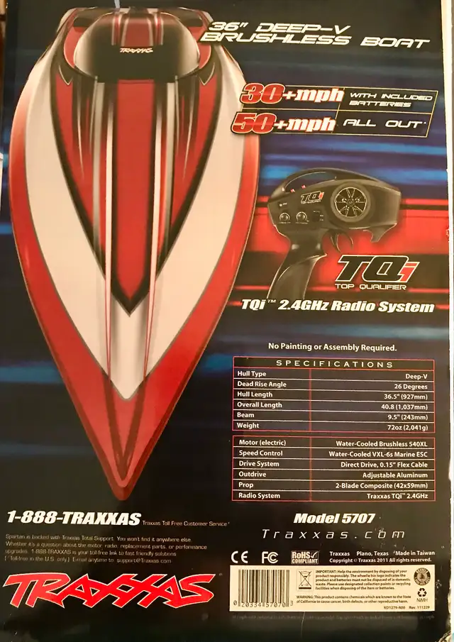 Traxxas Spartan 36' deep V brushless  boat  - 50  mph full out - Photo 2