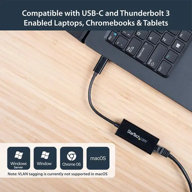 Genuine StarTech USB-C to RJ45 Gigabit Ethernet Network Adapter - Photo 3