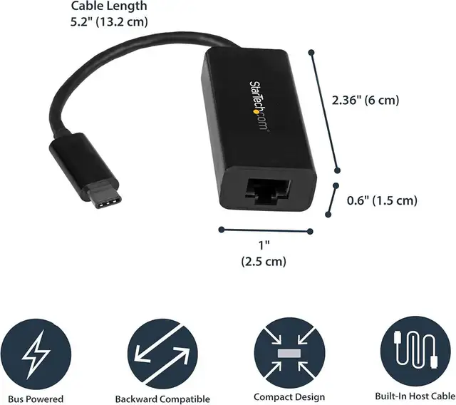 Genuine StarTech USB-C to RJ45 Gigabit Ethernet Network Adapter - Photo 4