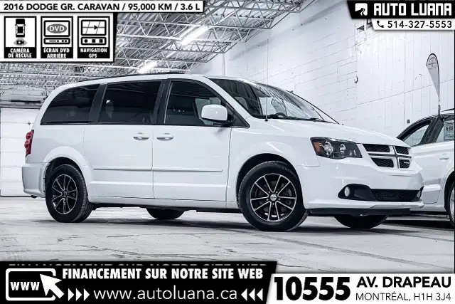 2016 DODGE Grand Caravan R/T 7 PLACES/CAM/CUIR/MAGS/DVD/95,000km
