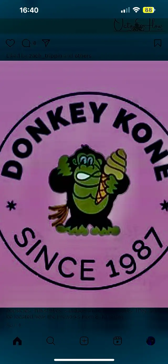 Donkey kone book for ice cream truck now since 1987 text me at 4