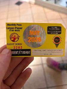 CITY bus pass for may!