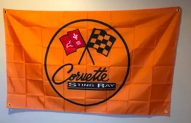 New Outdoor/indoor Corvette Flag / sign 3ft X 5ft - Photo 6