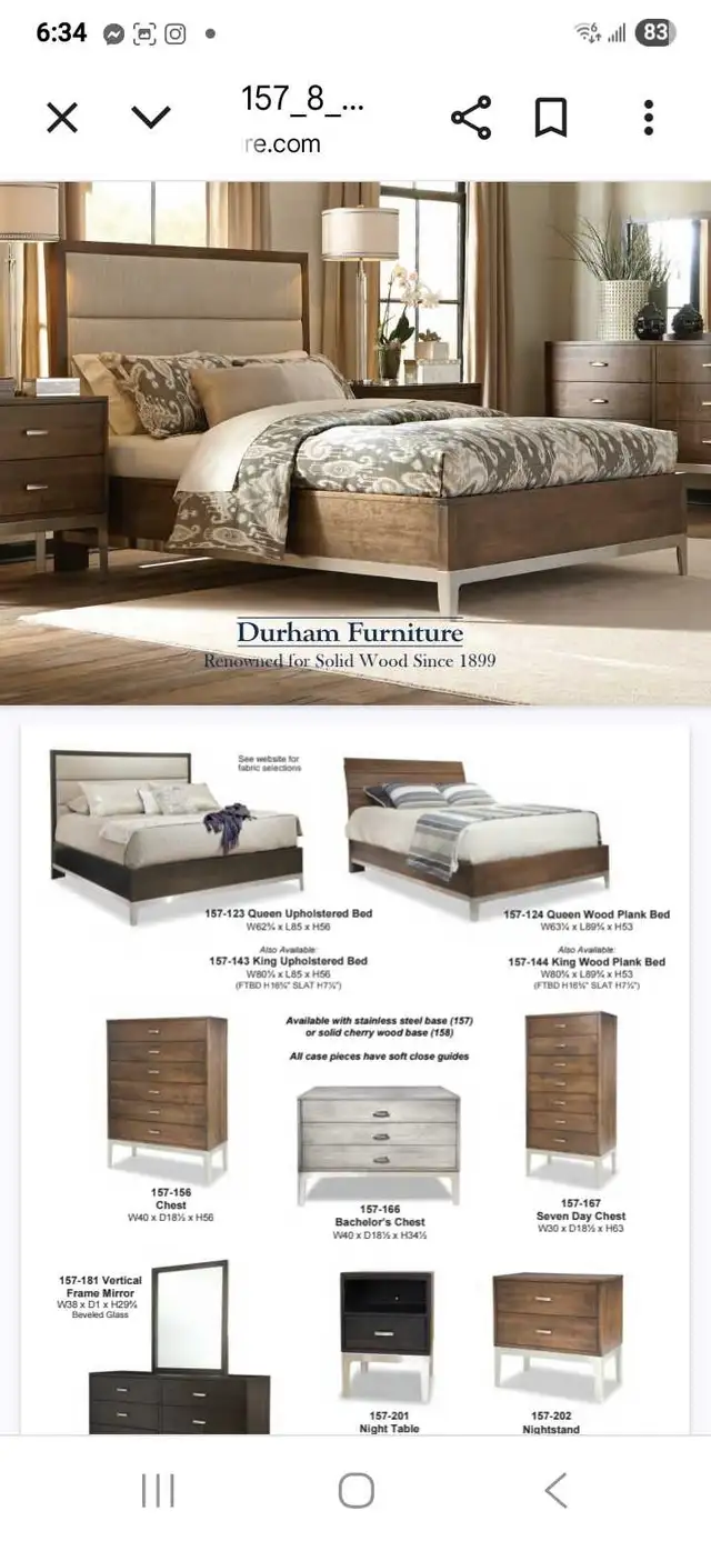 Solid Cherry Wood King Size Bedroom Set by Durham Furniture - Photo 3