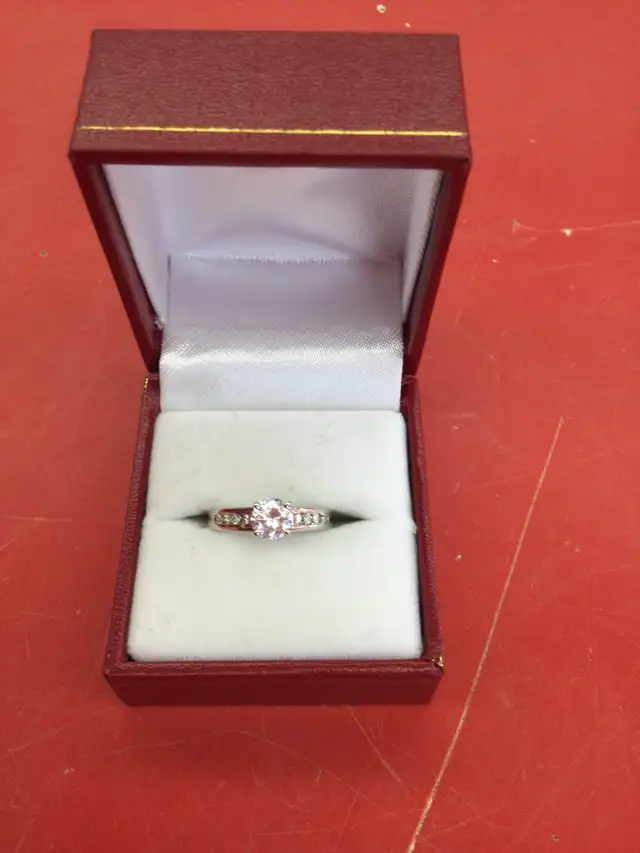 alliance en or blanc 14k - Photo 2