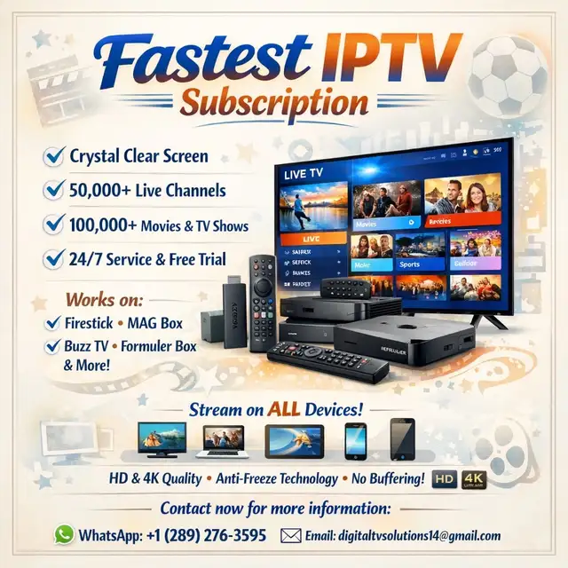 Stream I.P.T.V On All Devices , Ultra Smooth View , Best Quality