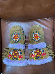 Authentic Indigenous Beaded Gauntlets from Northern Manitoba