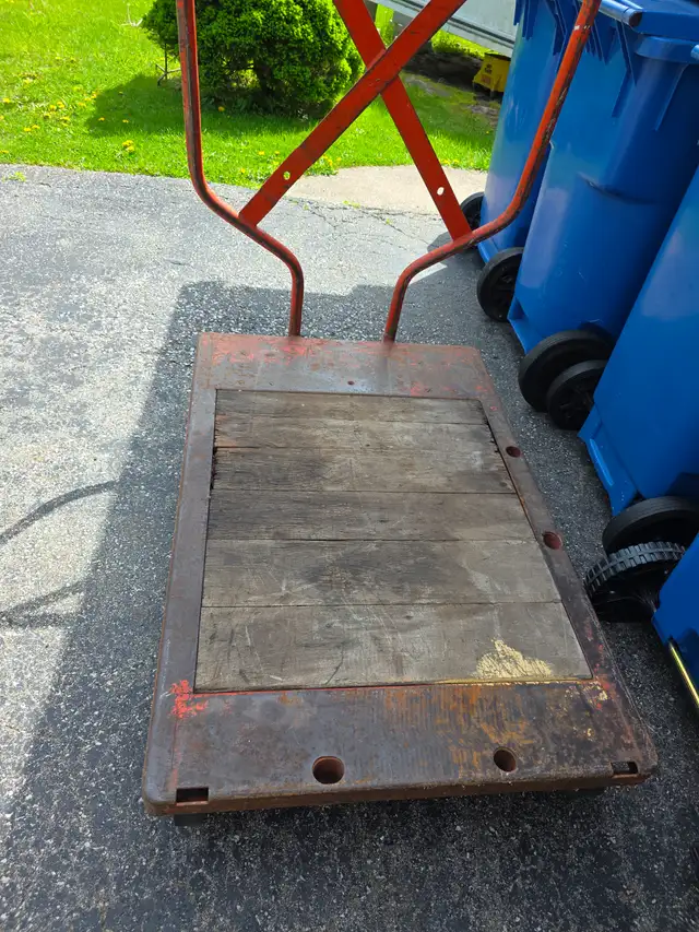 Heavy Duty HD Platform Cart Railroad Industrial Steel &Wood Cart - Photo 3
