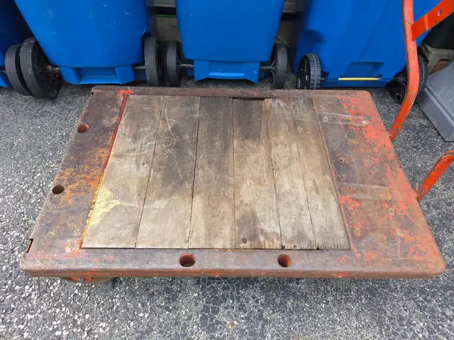 Heavy Duty HD Platform Cart Railroad Industrial Steel &Wood Cart - Photo 6