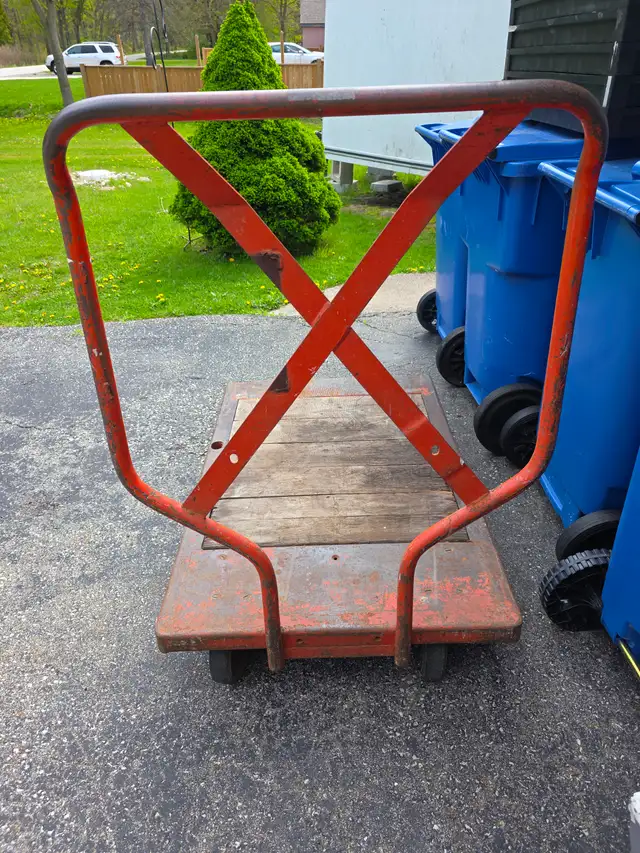 Heavy Duty HD Platform Cart Railroad Industrial Steel &Wood Cart - Photo 8