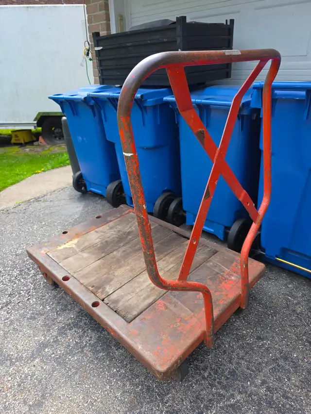 Heavy Duty HD Platform Cart Railroad Industrial Steel &Wood Cart - Photo 9