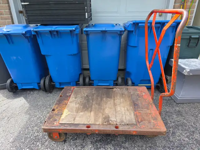 Heavy Duty HD Platform Cart Railroad Industrial Steel &Wood Cart - Photo 10