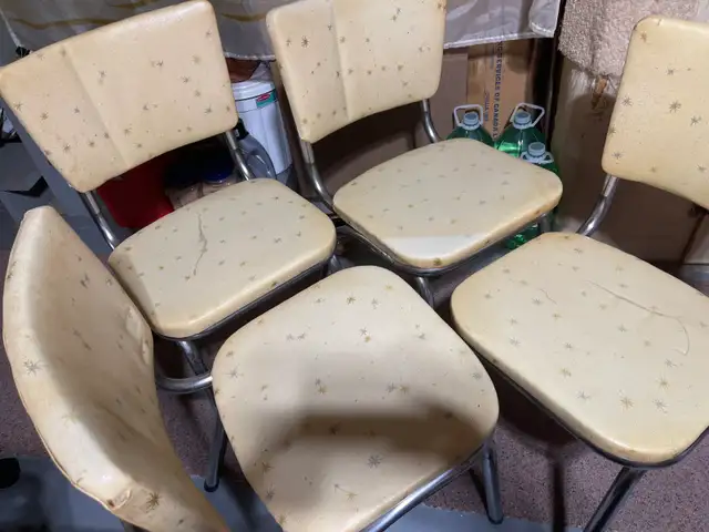 kitchen chairs vintage chrome MCM