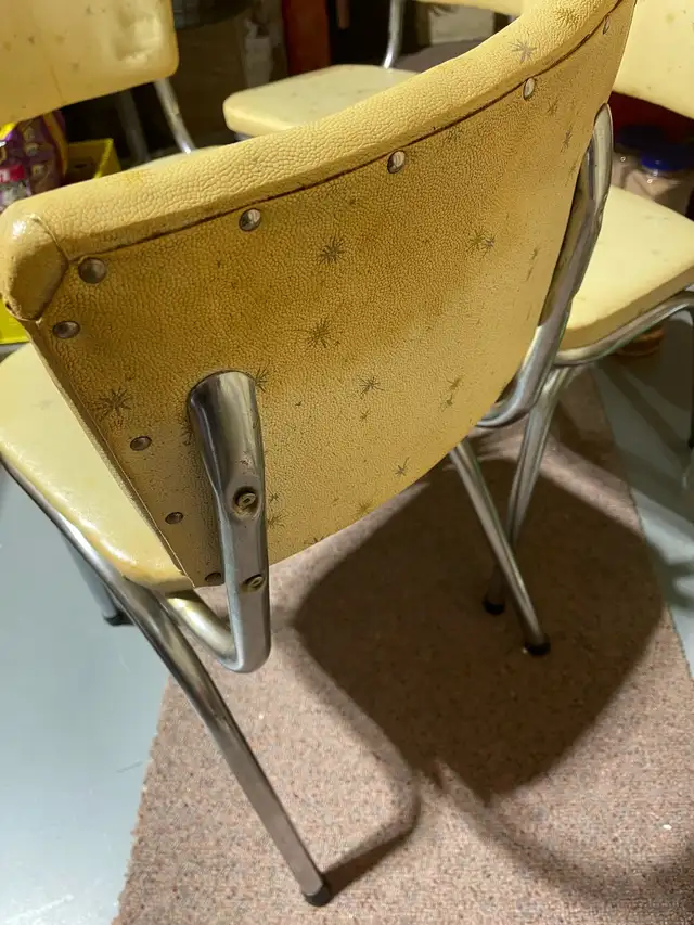 kitchen chairs vintage chrome MCM - Photo 2