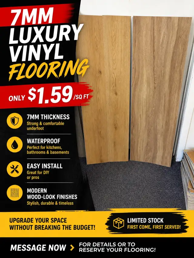 7mm luxury vinyl flooring $1.59