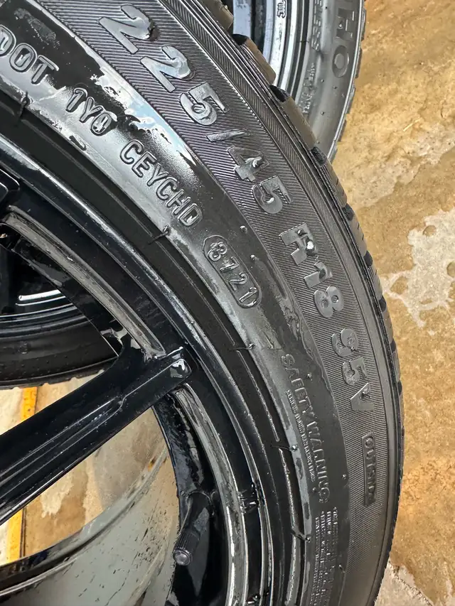 225-45-18 Kumho Winter Wheels off Nissan Sentra - Photo 5