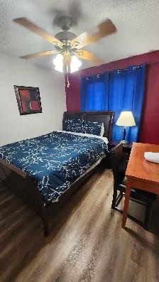 Private Furnished Queen bedroom for Rent.