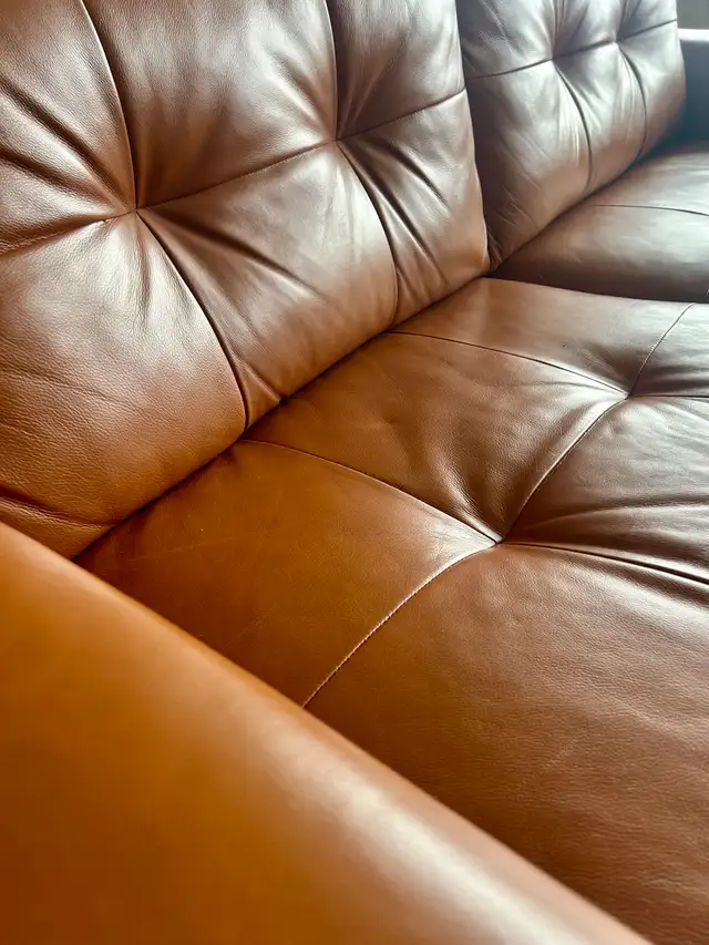 Custom Made Full Grain Genuine Leather Sofa