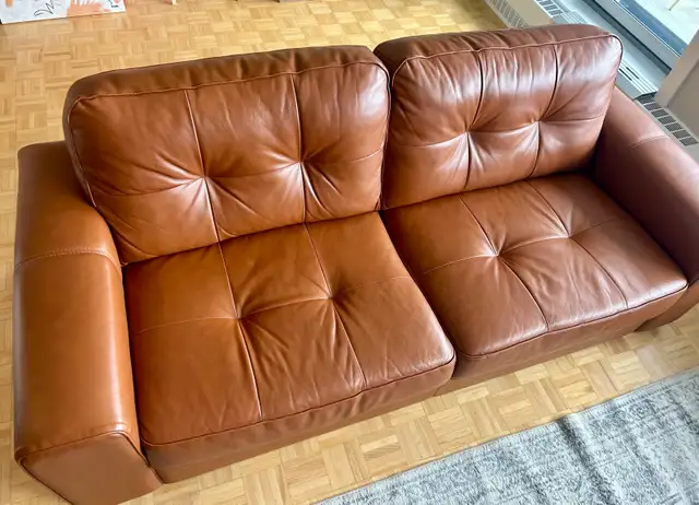 Custom Made Full Grain Genuine Leather Sofa - Photo 3