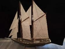 vintage 1960's collectible LUNENBURG SCHOONER WOODEN MODEL