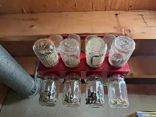 Rotating mini jars with nuts and bolts