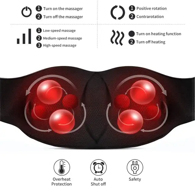 SHIATSU – Neck and Shoulder Massager with Heat – NEW IN BOX - Photo 4