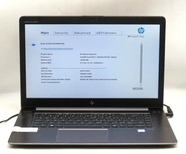 HP Zbook Studio G4/i7-7820HQ