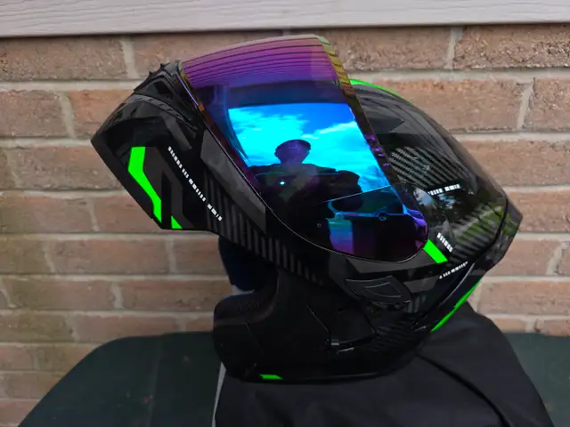 Woljay Full Face Flip Up Motorcycle Modular Helmet Iridium Visor - Photo 2