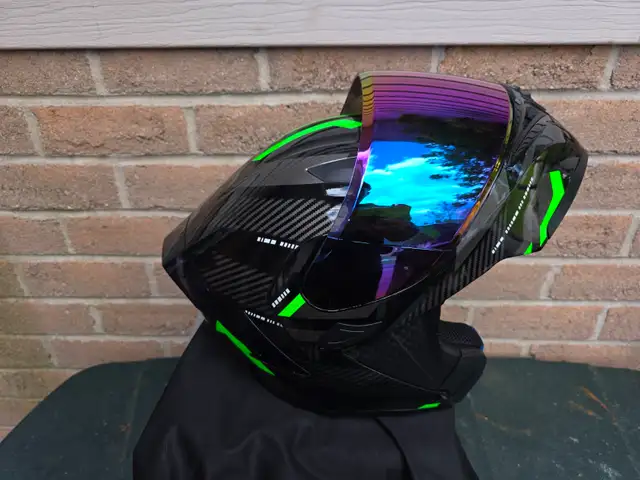 Woljay Full Face Flip Up Motorcycle Modular Helmet Iridium Visor - Photo 3