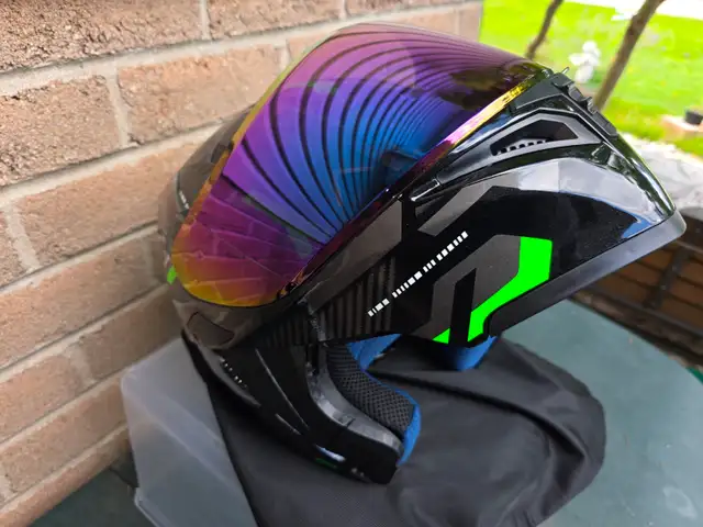 Woljay Full Face Flip Up Motorcycle Modular Helmet Iridium Visor - Photo 5