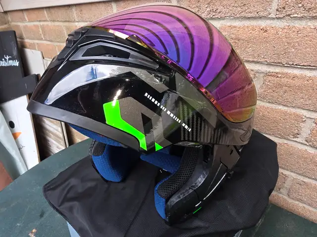 Woljay Full Face Flip Up Motorcycle Modular Helmet Iridium Visor - Photo 6