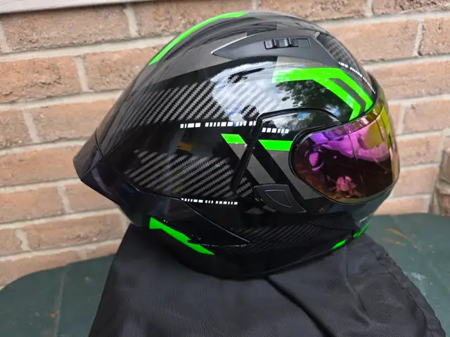 Woljay Full Face Flip Up Motorcycle Modular Helmet Iridium Visor - Photo 10
