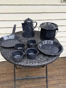 4- Person Enameled Steel Camping Cook Set